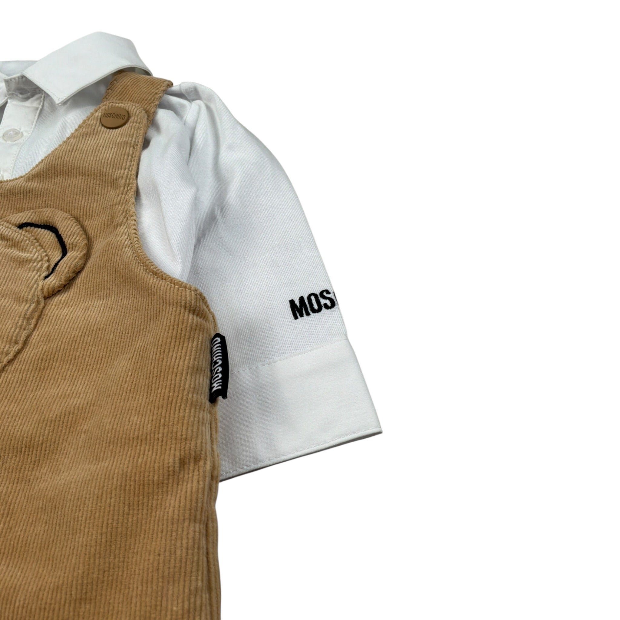Moschino Completo 2 Pezzi Camicia.Salopette Cammello per Neonato MUK05Q CAMMELLO MOSCHINO 