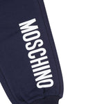 Moschino Pantalone Tuta tinta unita con Logo Blu per Bambino MUP05QJ BLU MOSCHINO 