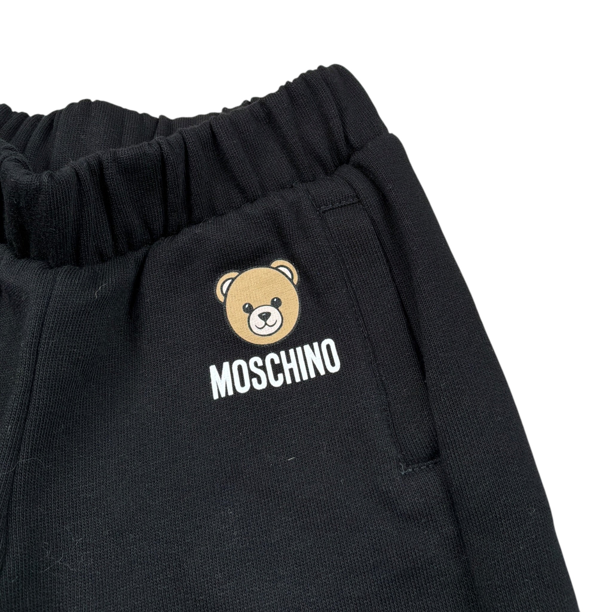 Moschino Pantalone Tuta tinta unita con Logo Nero per Neonato MUP05X NERO MOSCHINO 