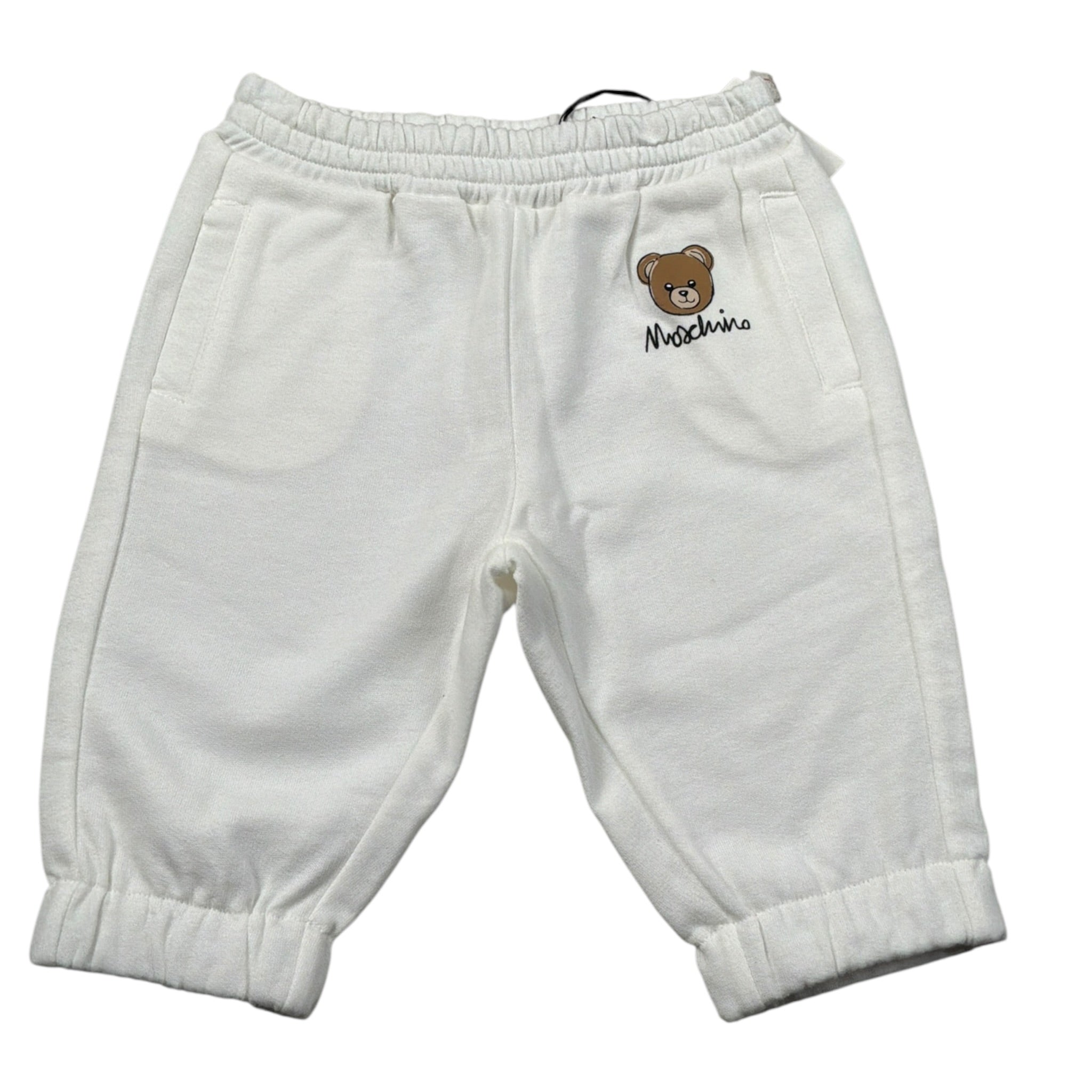 Moschino Pantalone Tuta tinta unita con Logo Bianco per Neonato MUP05Y BIANCO MOSCHINO 