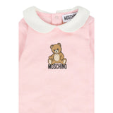 Moschino Tutina Manica Lunga tinta unita con Logo Rosa per Neonata MUT04IA ROSA MOSCHINO 