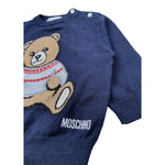 Moschino Maglia Girocollo tinta unita con Orso Blu per Neonato MUW00Y BLU MOSCHINO 