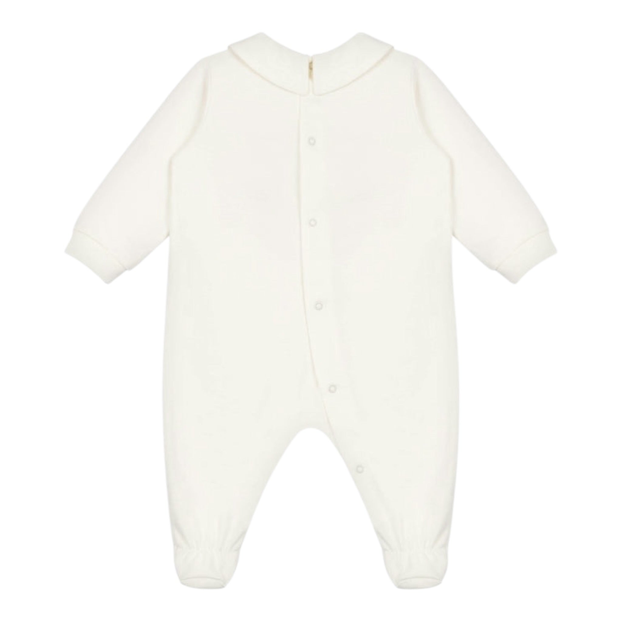 Moschino Tutina Manica Lunga tinta unita con Logo Bianco per Neonato MUY08JX BIANCO MOSCHINO 