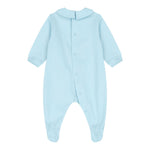 Moschino Tutina Manica Lunga tinta unita con Logo Azzurro per Neonato MUY08JXX AZZURRO MOSCHINO 