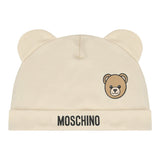 Moschino Set Cappello-Bavetta tinta unita Beige per Neonato MUY08KX BEIGE MOSCHINO 