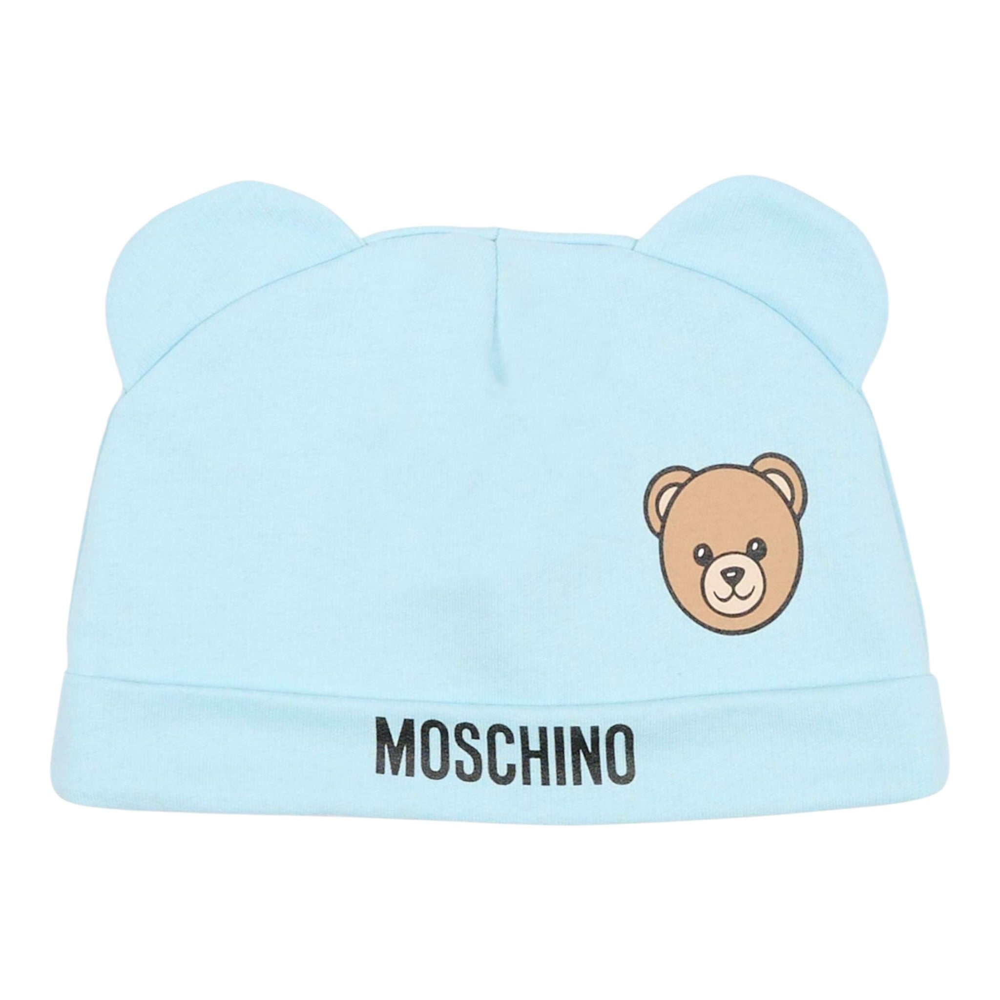 Moschino Set Cappello-Bavetta tinta unita Azzurro per Neonato MUY08KXX AZZURRO MOSCHINO 