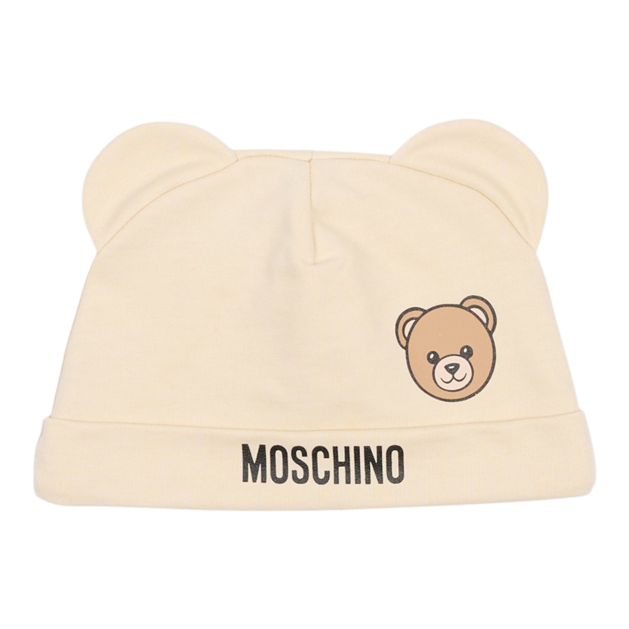 Moschino Set Cappello-Bavetta tinta unita Beige per Neonato MUY08KXX BEIGE MOSCHINO 