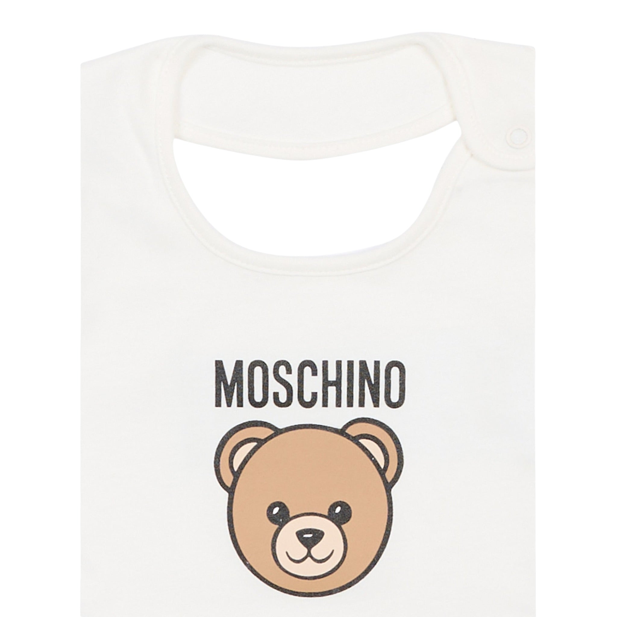 Moschino Set Cappello-Bavetta tinta unita Panna per Neonato MUY08KXX PANNA MOSCHINO 
