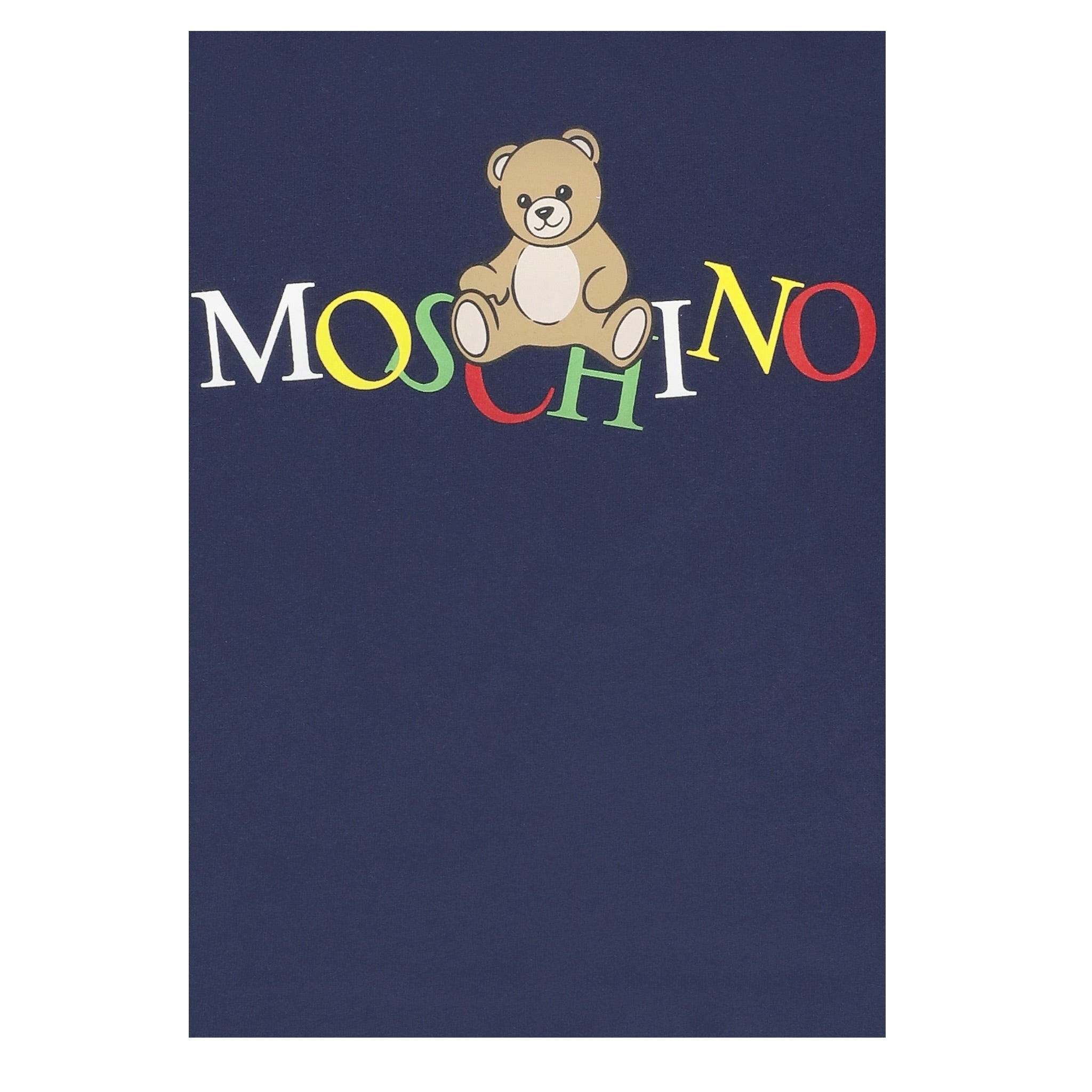 Moschino Shirt Girocollo tinta unita con Stampa Blu per Neonato MWO00R BLU MOSCHINO 