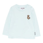 Moschino Shirt Girocollo tinta unita Azzurro per Neonato MXO00R AZZURRO MOSCHINO 