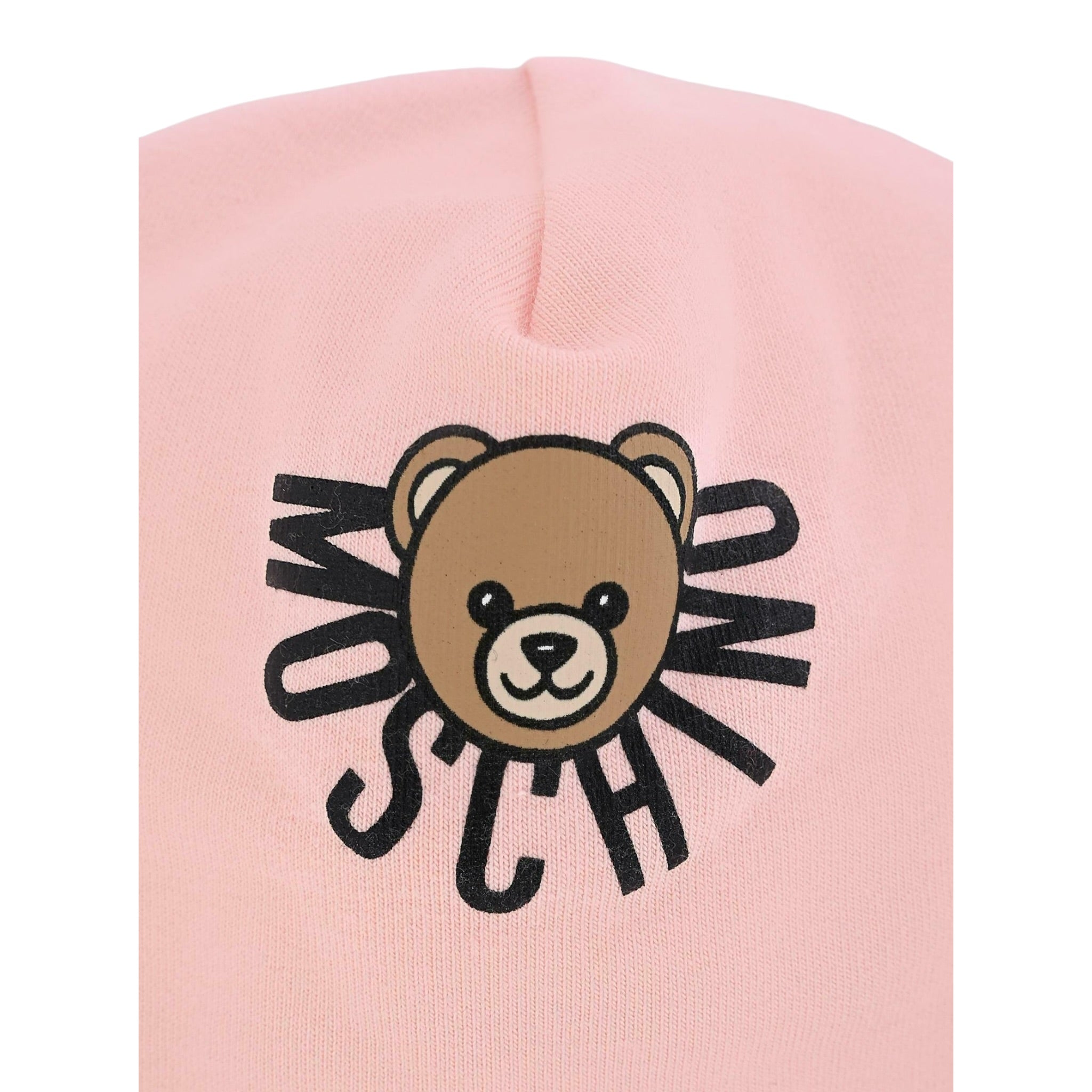 Moschino Cappello tinta unita con Logo Rosa per Neonata MXX031A ROSA MOSCHINO 
