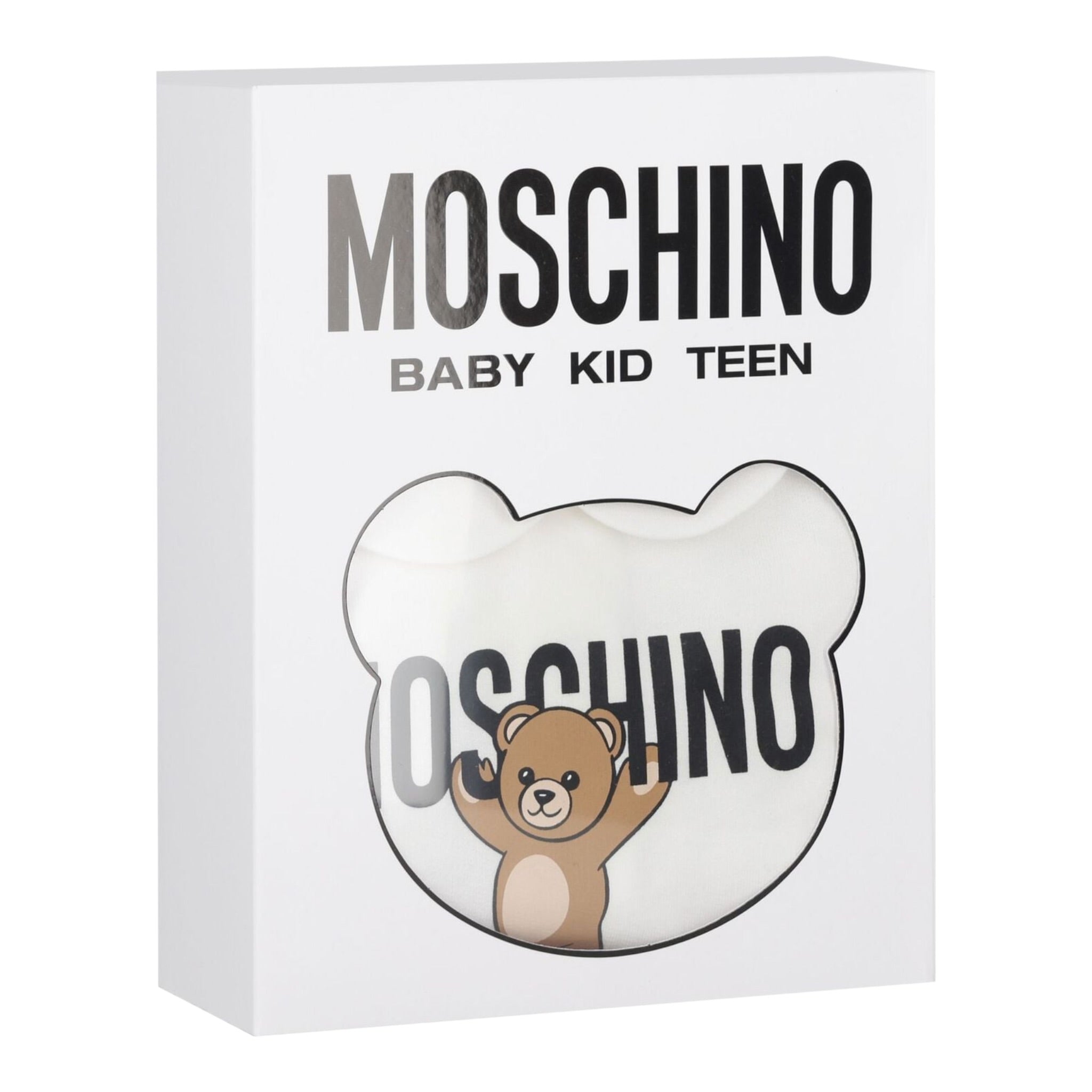 Moschino Tutina Manica Lunga tinta unita con Logo Bianco per Neonato MXY037X BIANCO MOSCHINO 
