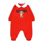 Moschino Tutina Manica Lunga tinta unita con Logo Rosso per Neonato MXY037X ROSSO MOSCHINO 