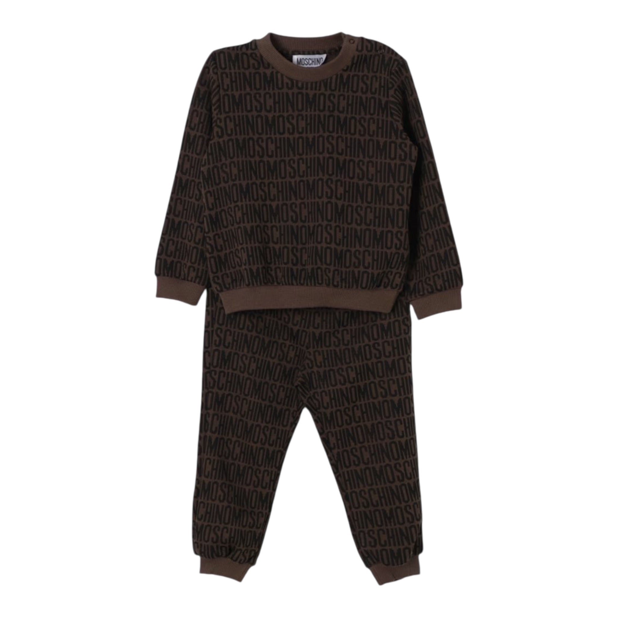 Moschino Completo 2 Pezzi Felpaa-Pantalone tinta unita Marrone per Bambino MYK02P MARRONE MOSCHINO 