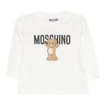 Moschino Shirt Girocollo tinta unita con Stampa Bianco per Neonato MZO00RXX BIANCO MOSCHINO 