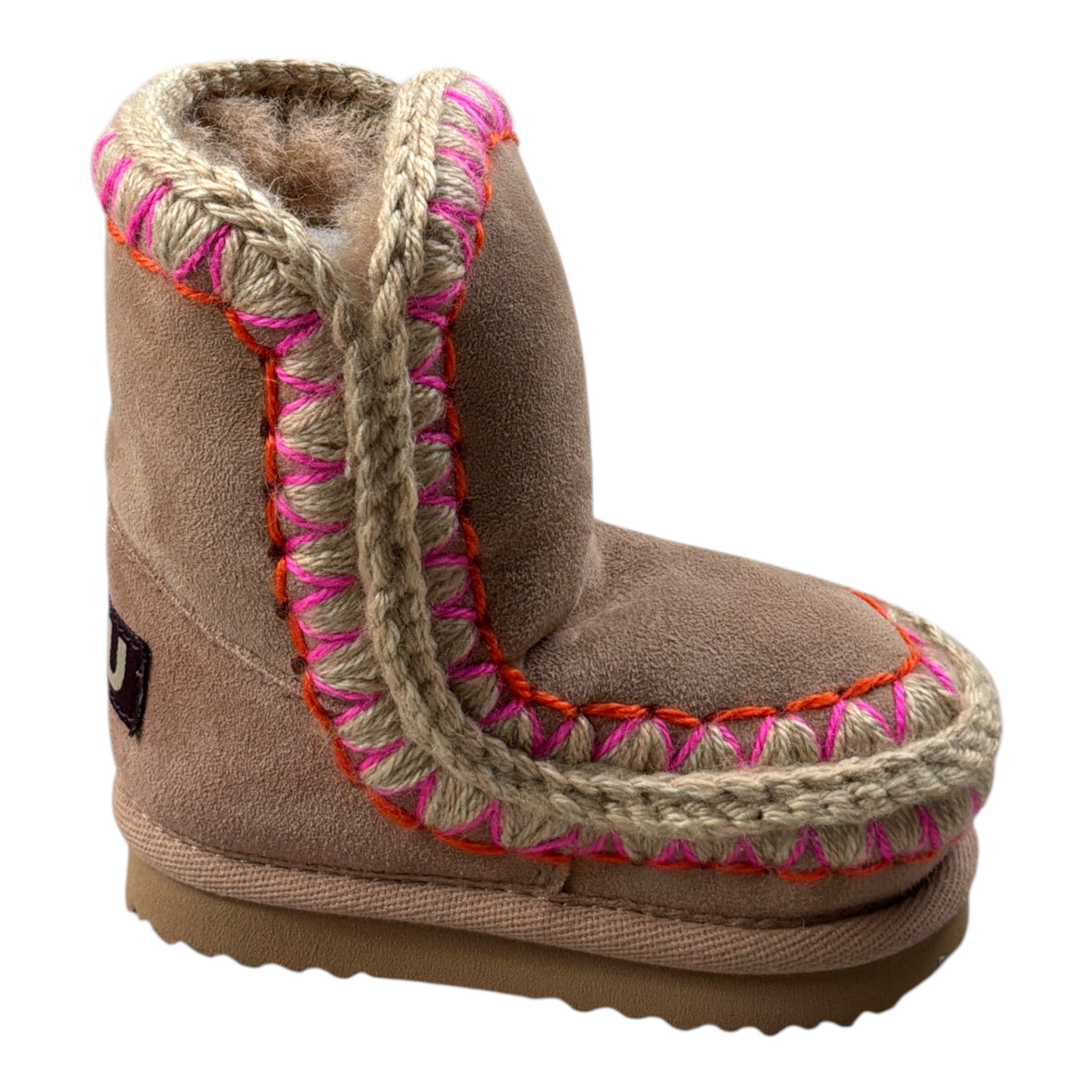 Mou Stivali Tint Unita con Profili In Contrasto Beige per Bambina MUFK101041A BEIGE MOU 