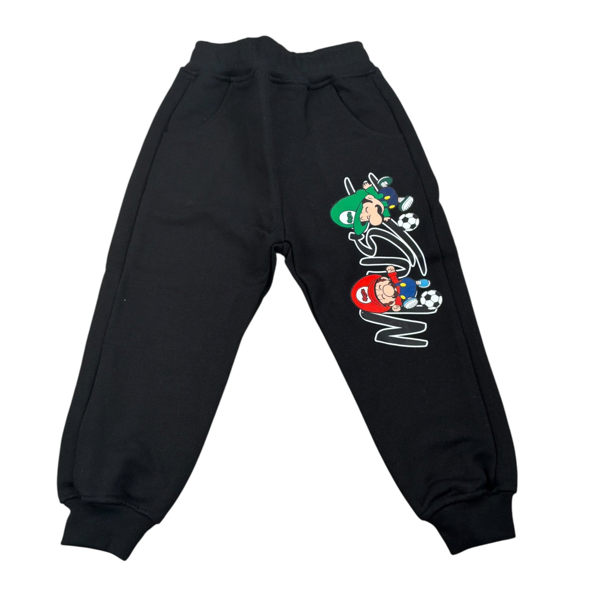 Mousse Pantalone tinta unita con Logo Nero per Neonato BROSN NERO MOUSSE 