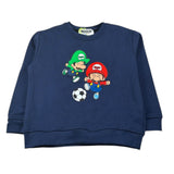 Mousse Felpa Xhiusa Girocollo tinta unita con Stampe Blu per Bambino BROSOCCERJ BLU MOUSSE 
