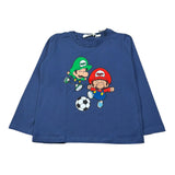 Mousse Shirt Girocollo tinta unita con Stampa Blu per Bambino BROSSHJ BLU MOUSSE 
