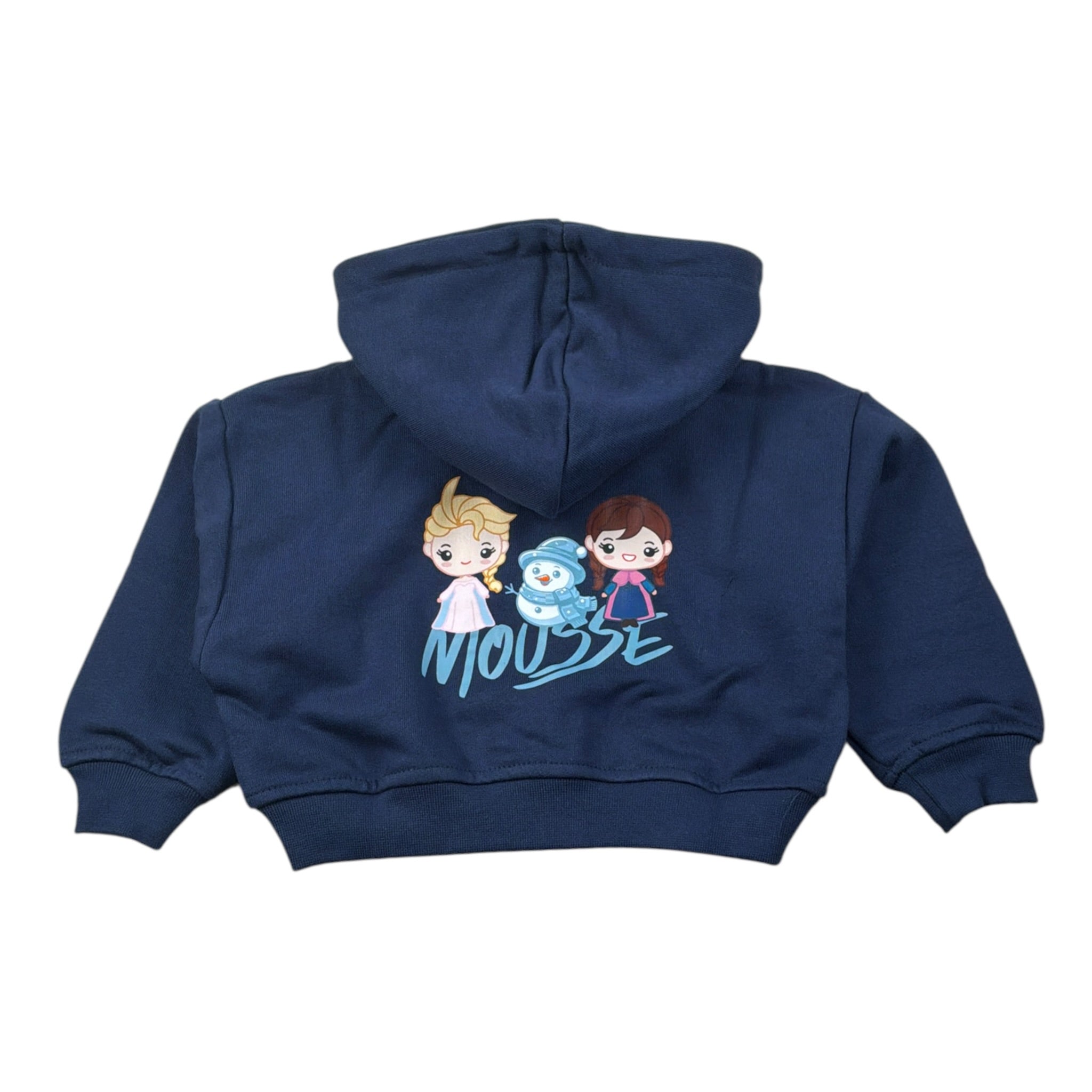 Mousse Felpa Chiusa Girocollo con Stampa Blu per Neonata SISTERICEE BLU MOUSSE 