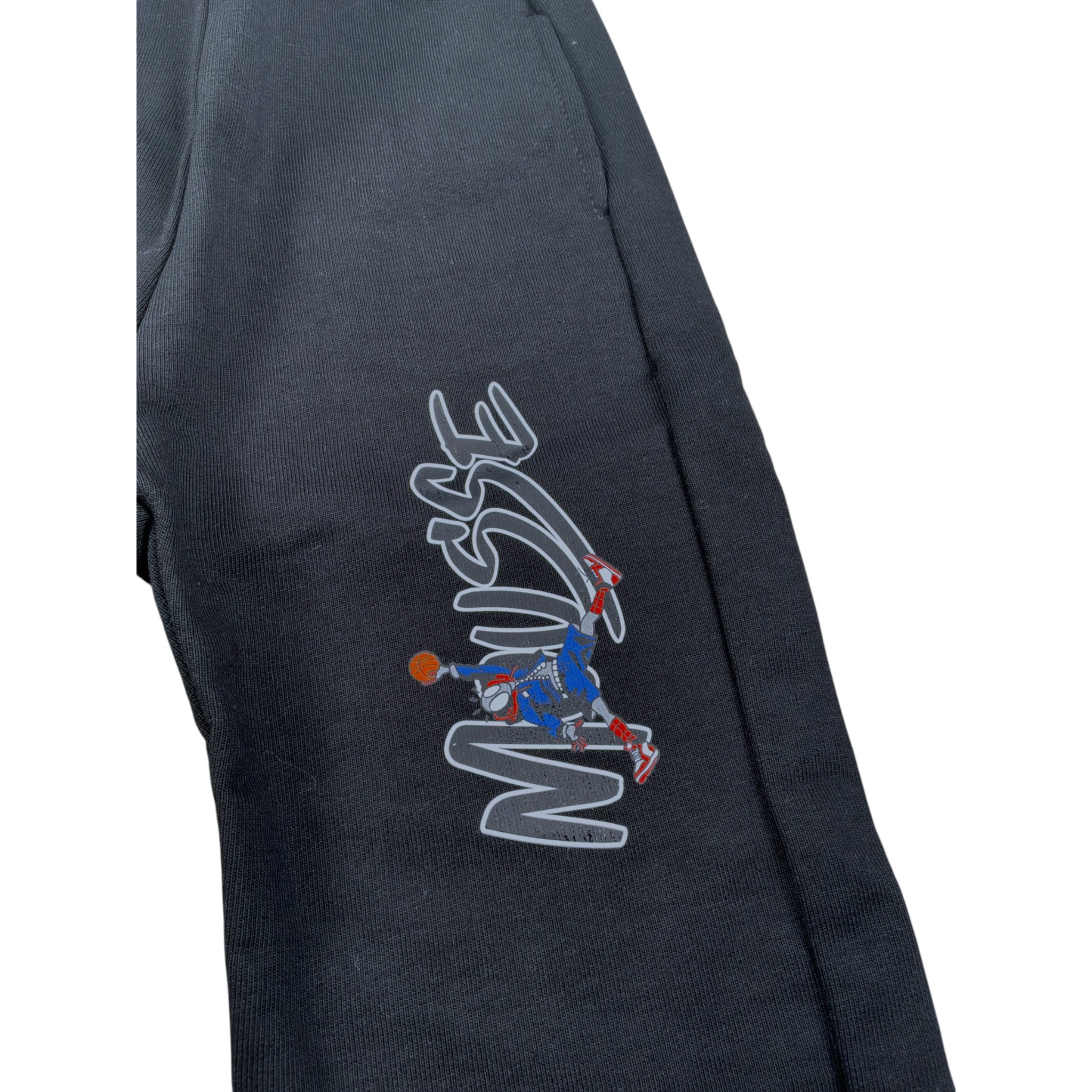 Mousse Pantalone tinta unita con Logo Nero per Neonato SPINAIRP NERO MOUSSE 