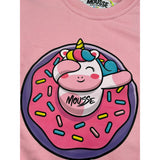 Mousse Felpa Chiusa Girocollo tinta unita con Stampe Rosa per Bambina UNISTARP ROSA MOUSSE 