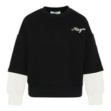 Msgm Felpa tinta unita con Maniche In Contrasto Nero per Bambina F5MSJBSW250 NERO MSGM 