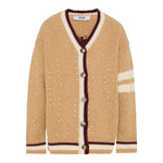 Msgm Cardigan tinta unita con Borchie Beige per Bambina F5MSJGCA081 BEIGE MSGM 
