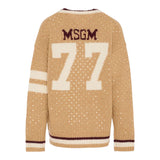 Msgm Cardigan tinta unita con Borchie Beige per Bambina F5MSJGCA081 BEIGE MSGM 