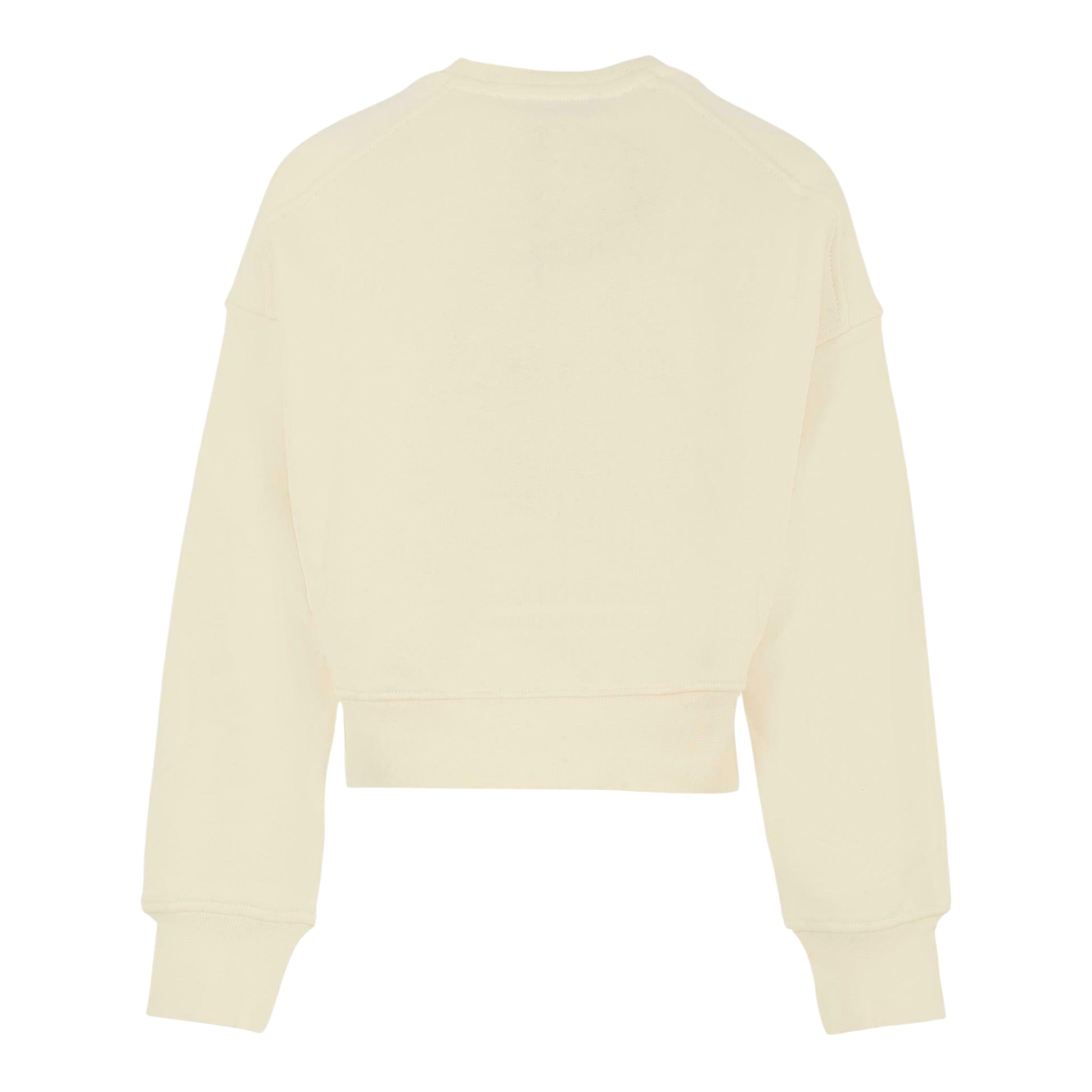Msgm Felpa tinta unita Girocollo con Logo Panna per Bambina F5MSJGSW145 PANNA MSGM 