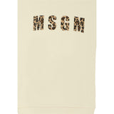 Msgm Felpa tinta unita Girocollo con Logo Panna per Bambina F5MSJGSW145 PANNA MSGM 