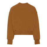 Msgm Felpa tinta unita Girocollo con Logo Cammello per Bambina F5MSJGSW145X CAMMELLO MSGM 