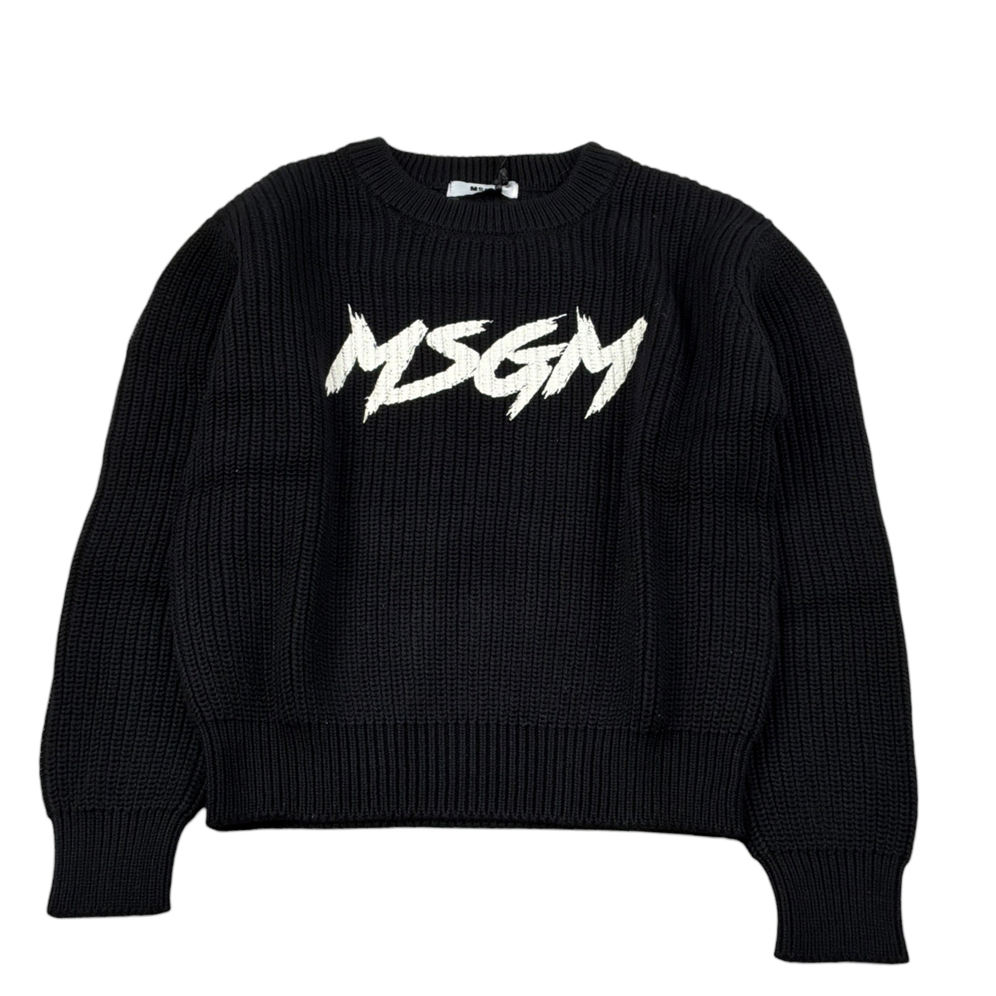 Msgm Maglia tinta unita con Stampa Nero per Bambina F5MSJUJP090 NERO MSGM 