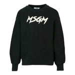 Msgm Felpa Xhiusa Girocollo tinta unita con Logo Nero per Bambino F5MSJUSW049 NERO MSGM 