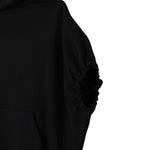 N°21 Abito Giromanica tinta unita con Cappuccio Nero per Bambina N2105 NERO N°21 