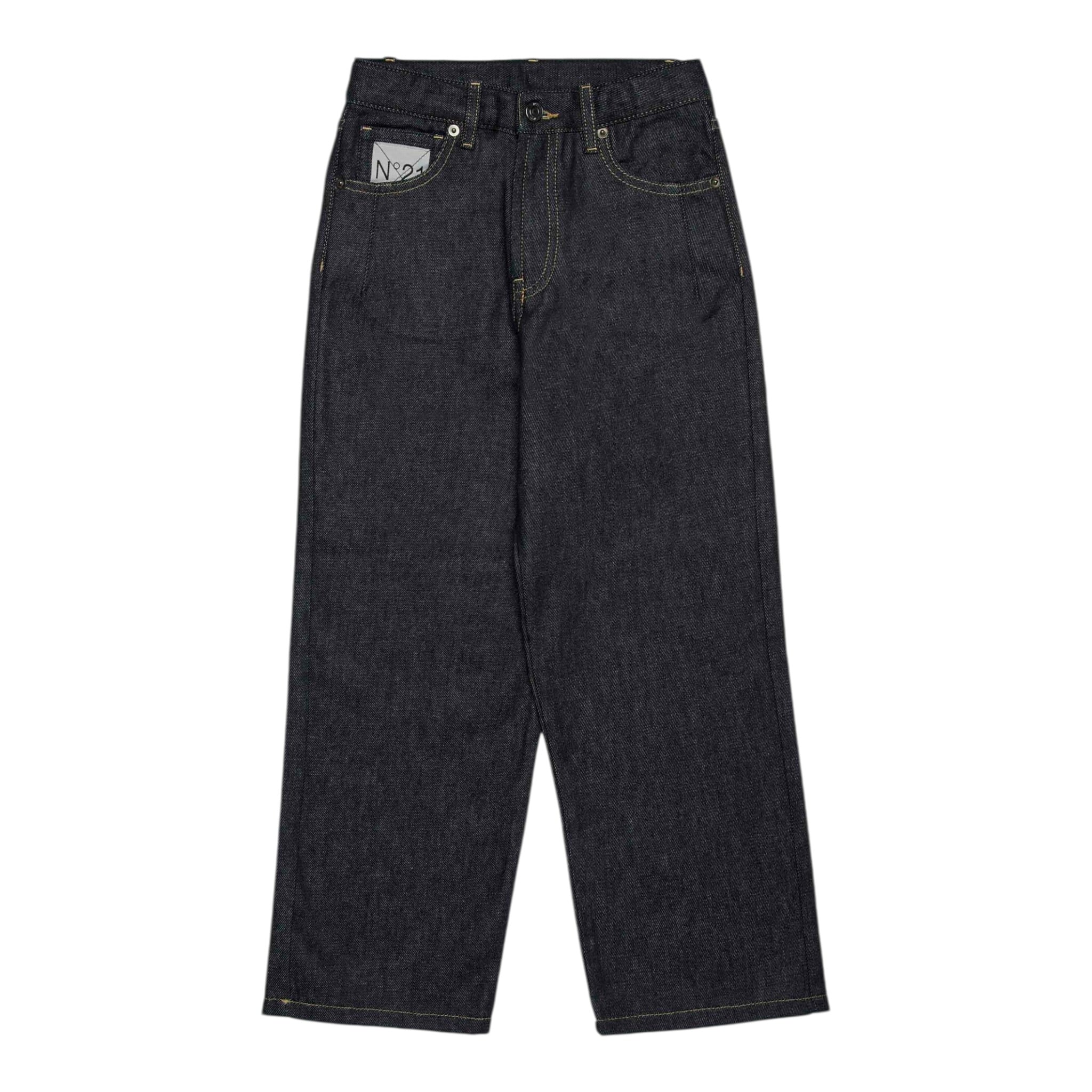 N°21 Jeans tinta unita con Girovita Regolabile Blu per Bambina N2108M BLU N°21 