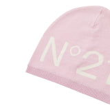 N°21 Cappello tinta unita con Logo Rosa per Bambina N21549 ROSA N°21 