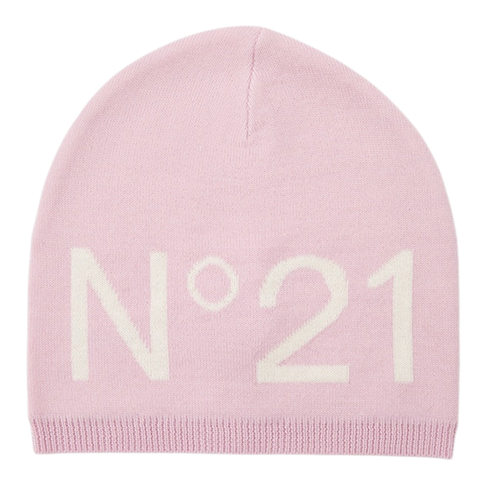 N°21 Cappello tinta unita con Logo Rosa per Bambina N21549 ROSA N°21 