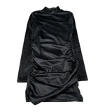 Naida Abito Manica Lunga tinta unita In Velluto Nero per Bambina NAAB355 NERO NAIDA 
