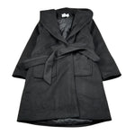 Naida Cappotto tinta unita con Cappuccio Nero per Bambina NAGB314 NERO NAIDA 