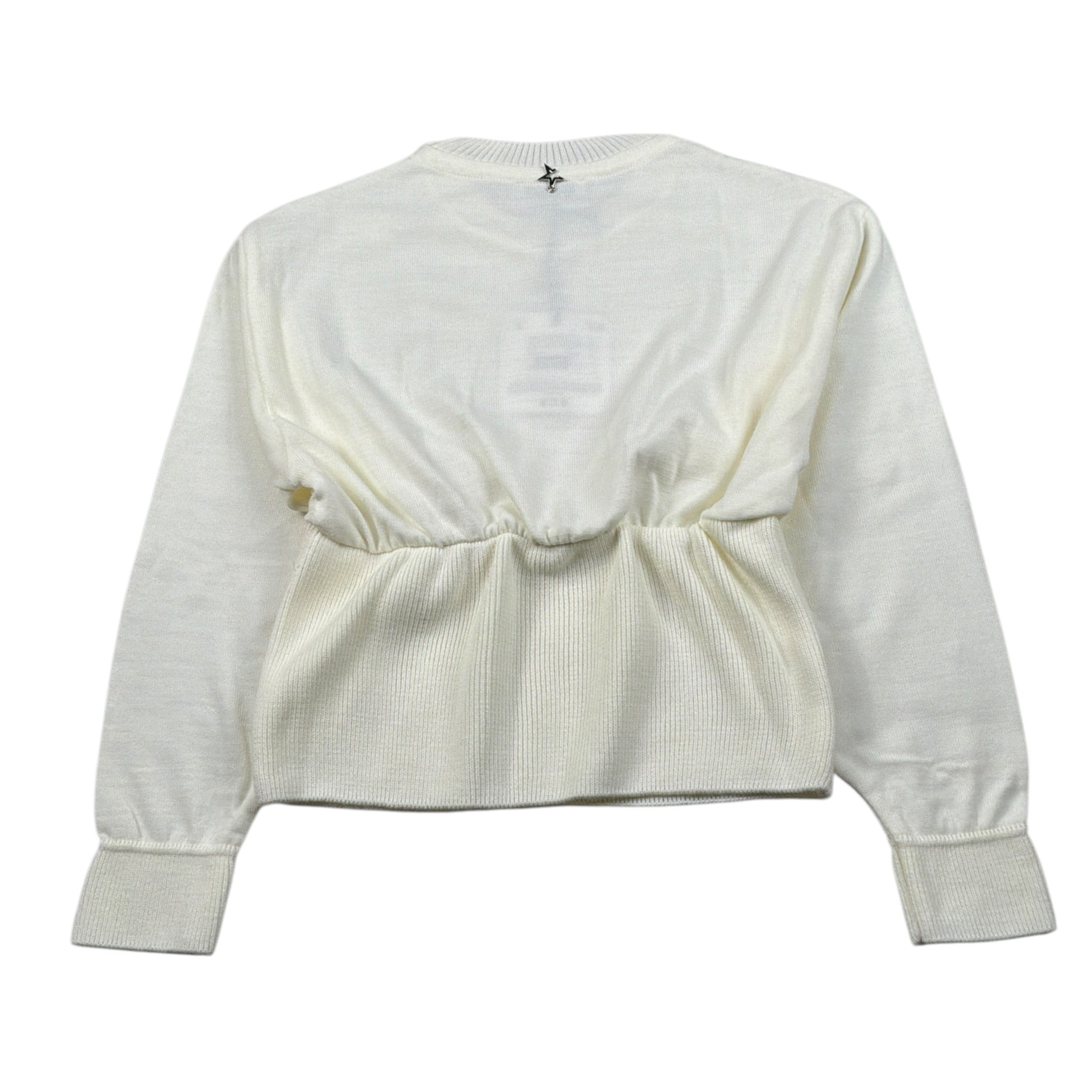 Naida Maglia Girocollo tinta unita con Paillettes Panna per Bambina NAMA336 PANNA NAIDA 