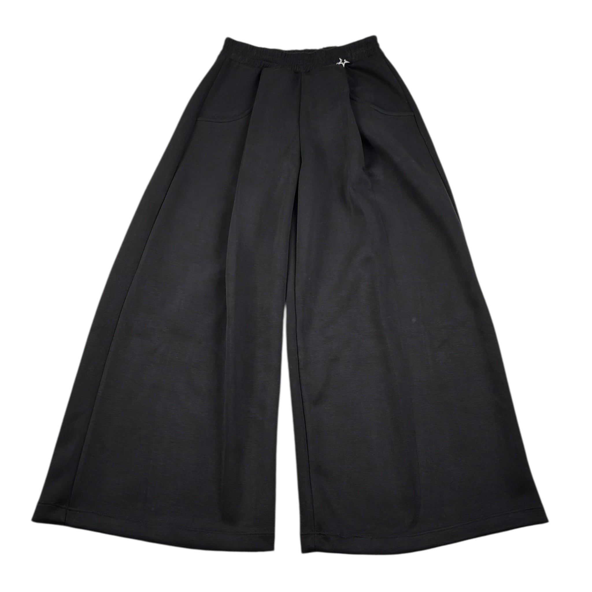 Naida Pantalone tinta unita Modello Palazzo Nero per Bambina NAPA332 NERO NAIDA 