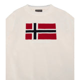 Napapijri Maglia tinta unita con Stampa Panna per Bambino NP0A88ZFN1J1 PANNA NAPAPIJRI 