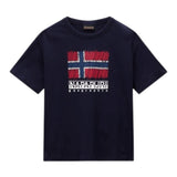 Napapijri T-Shirt tinta unita con Stampa Blu per Bambino NP0A88ZW176 BLU NAPAPIJRI 