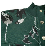 Neera 20.52 Cardigan tinta unita con Stampe Verde per Bambina 25440401 VERDE NEERA 20.52 