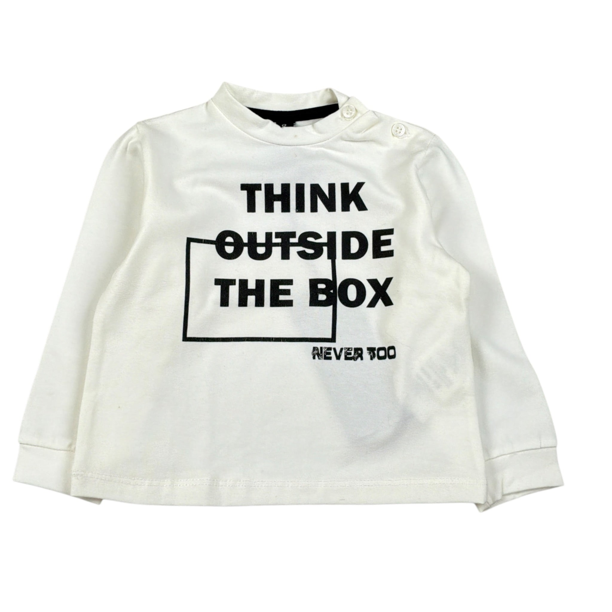 Never Too Shirt Girocollo tinta unita con Stampa Bianco per Neonato NT1073N BIANCO NEVER TOO 