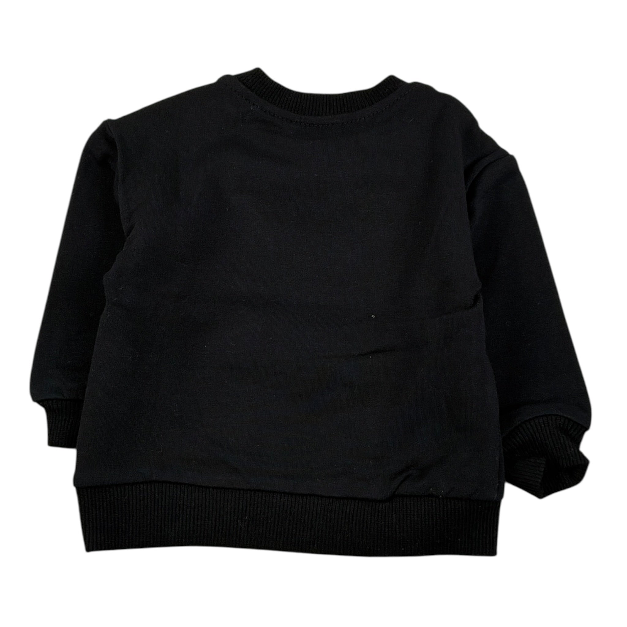 Never Too Felpa Girocollo tinta unita con Stampa Nero per Neonato NT1148N NERO NEVER TOO 