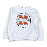 Never Too Felpa Girocollo tinta unita con Stampa Panna per Neonato NT1798N PANNA NEVER TOO 