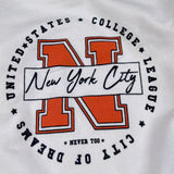 Never Too Felpa Girocollo tinta unita con Stampa Panna per Neonato NT1798N PANNA NEVER TOO 