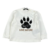 Never Too Shirt Girocollo tinta unita con Stampa Bianco per Neonato NT1840N BIANCO NEVER TOO 